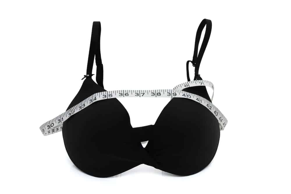 Black bra with tape measure