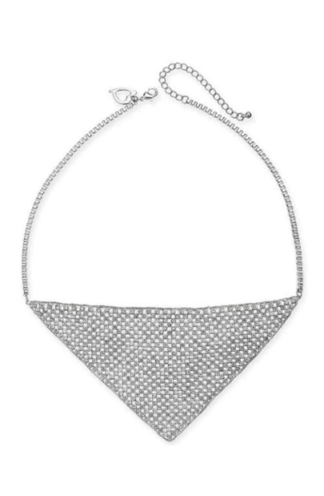 Mesh triangle statement necklace