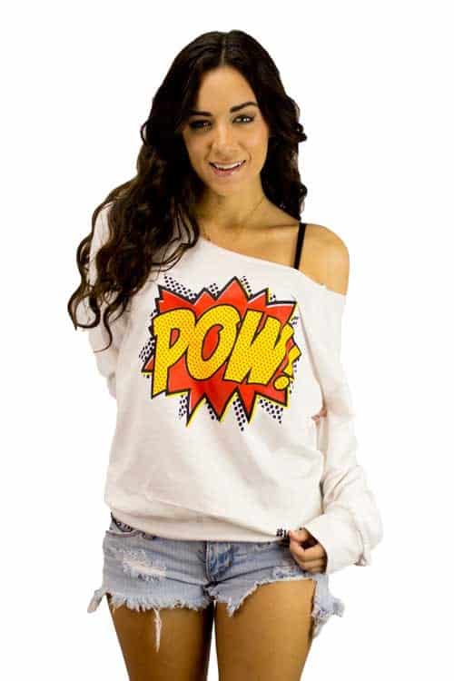 416-lototees-pow-comics-kick-punch-bing-comic-girls-cute-pink-womens-off-the-shoulder-sweater-boatneck-pullover-sweatshirt-500