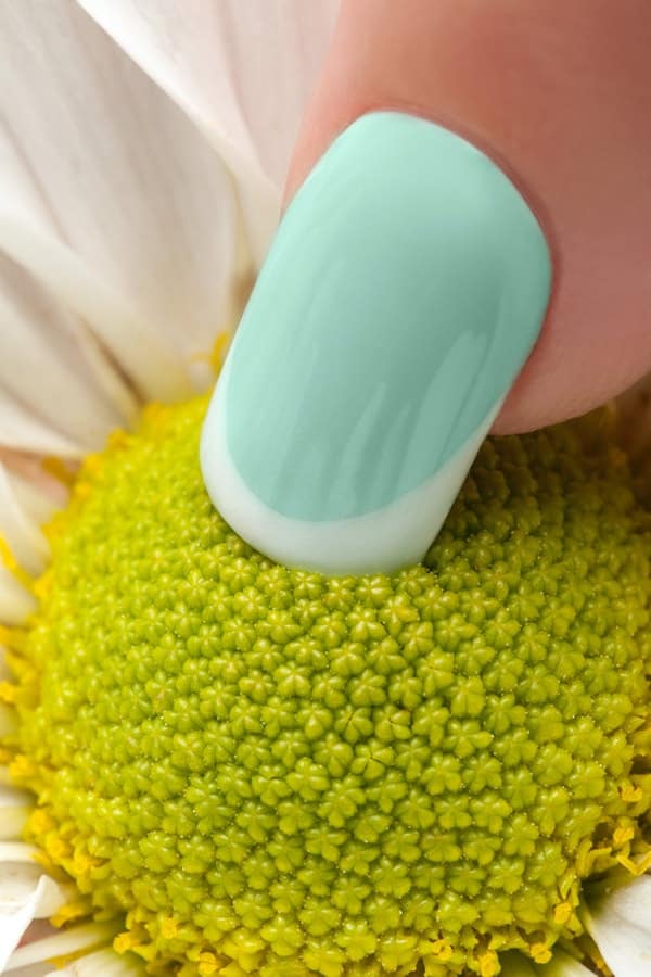 close up of acrylic nail 