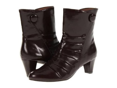 Shiny black ankle boots