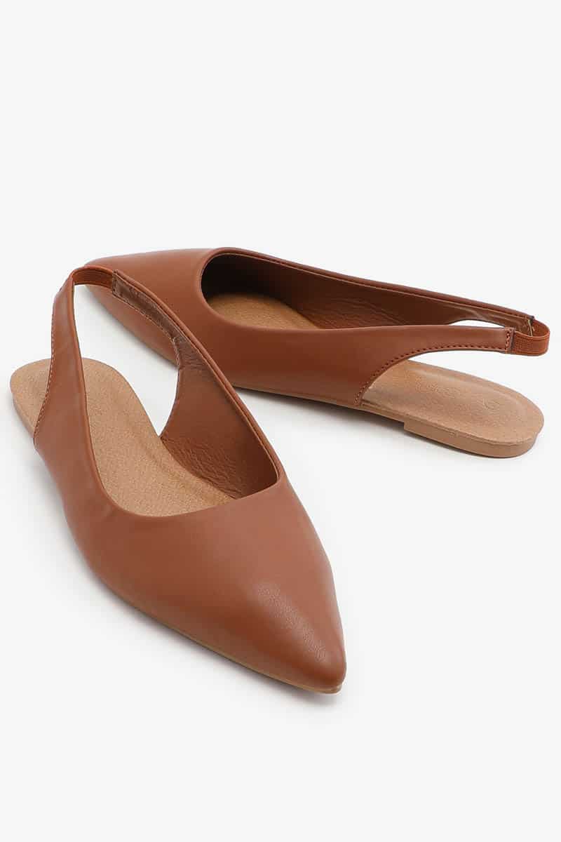 9 more stunning spring shoe trends to shop now 6 Cognac sling back flats.