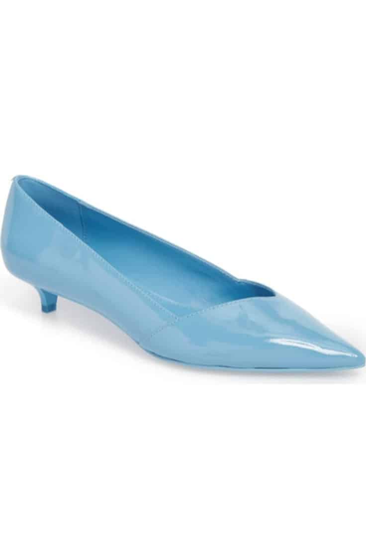 Baby blue kitten heels