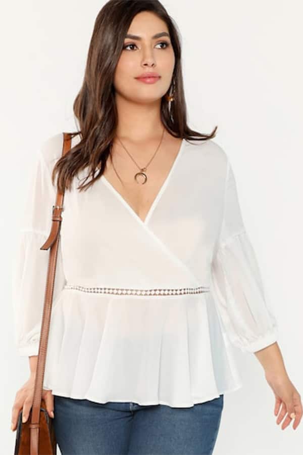 White peplum top 
