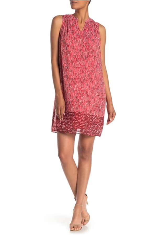 Printed sleeveless shift dress