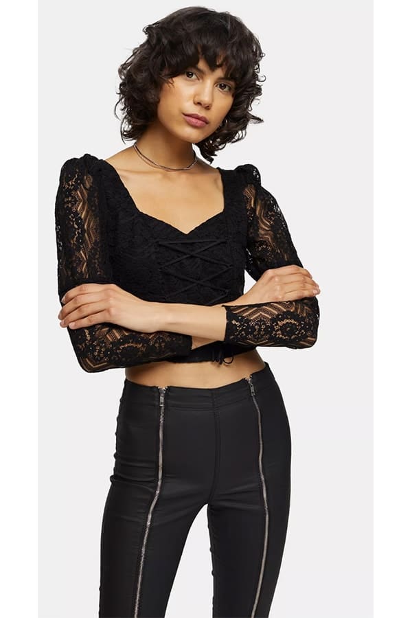 Corset top with lace
