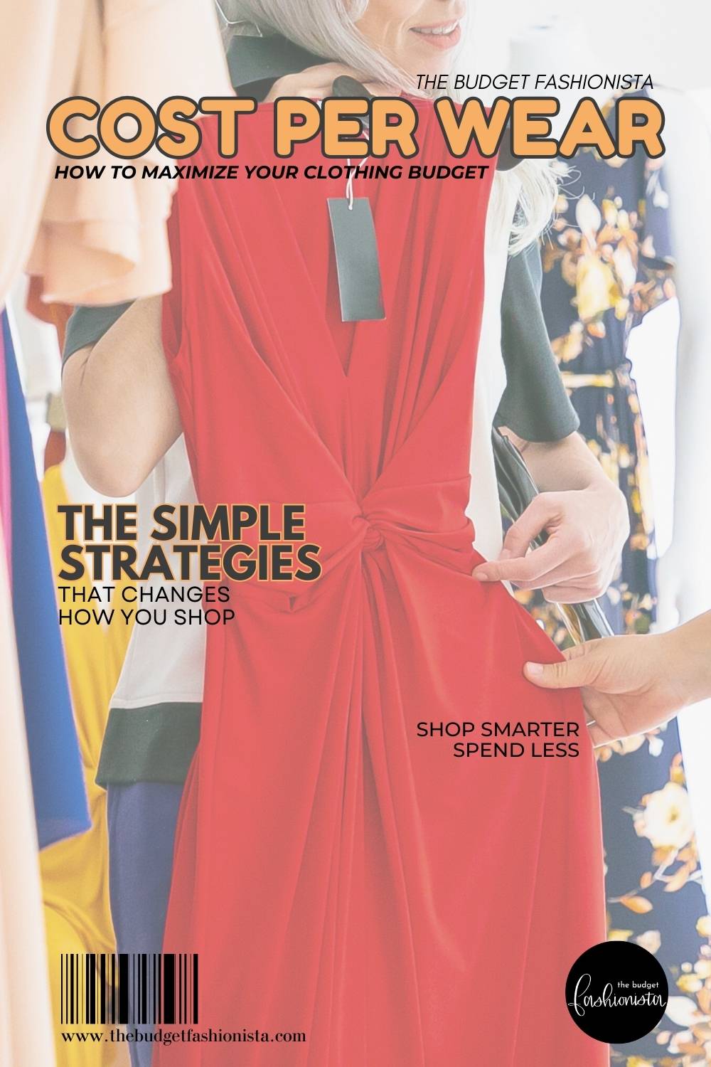 Cost per wear: How to maximize your clothing budget 1 Woman holding red dress while shopping in boutique