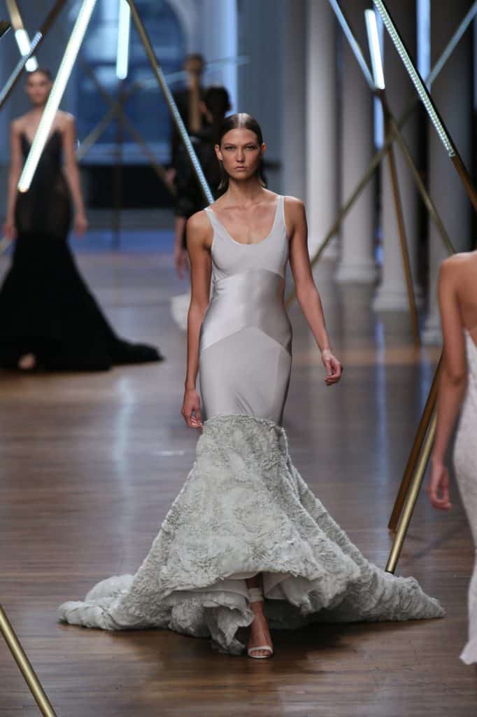 Karlie Kloss stuns at the Jason Wu show during the Spring 2014 Mercedes-Benz Fashion Week.