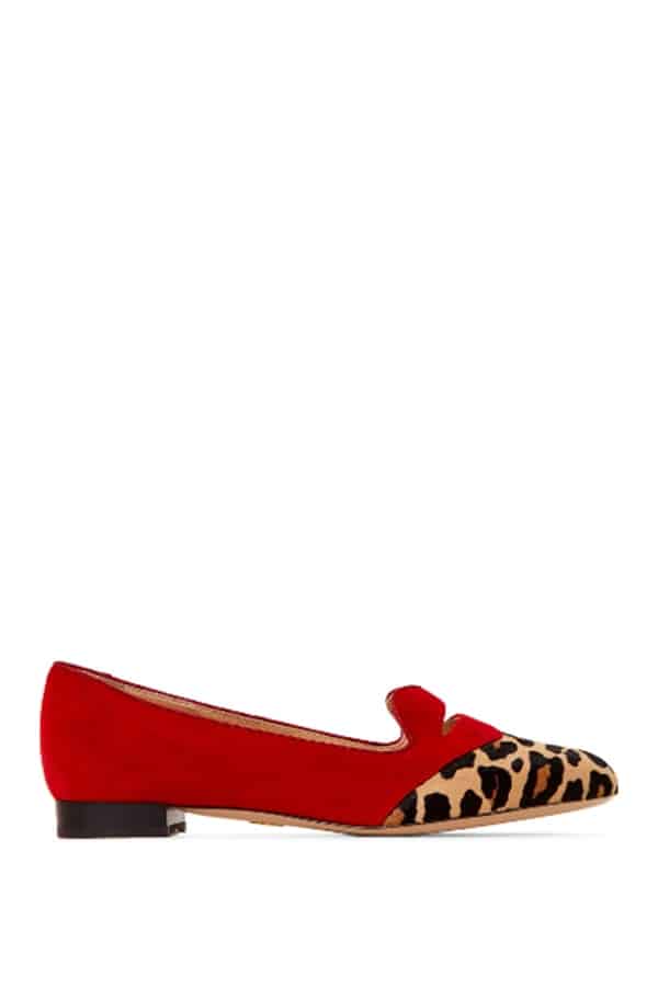 Red and leopard loafers