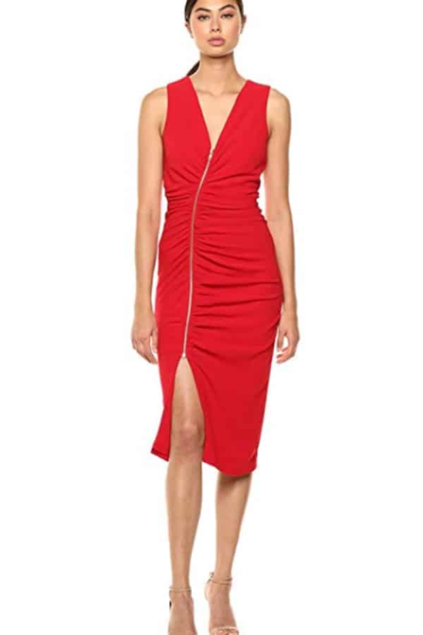Red dress with zipper 