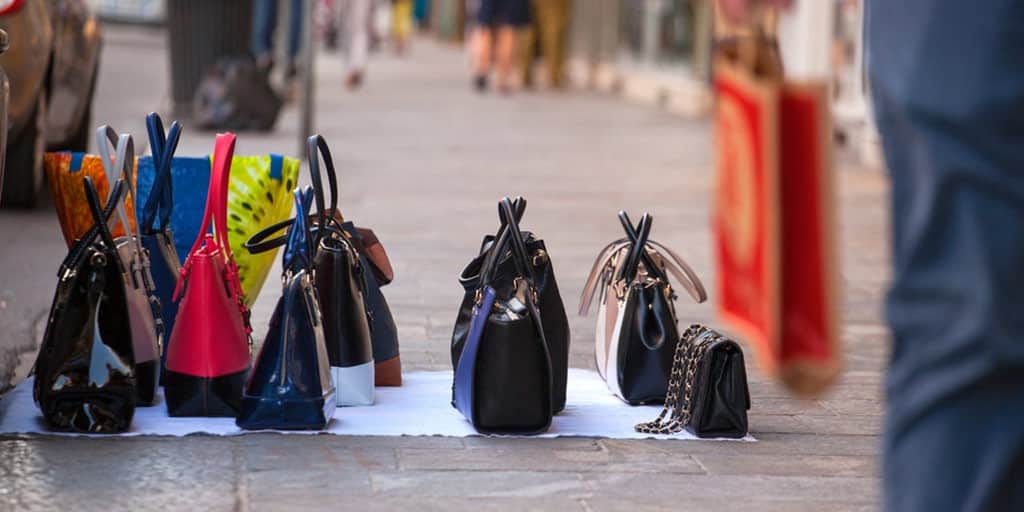 Fake bags for sale on the street