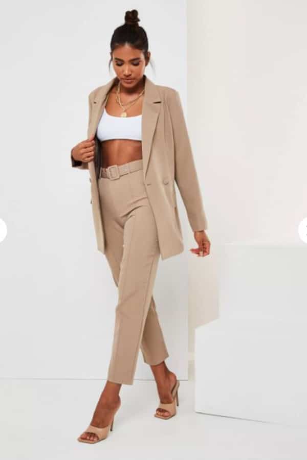 Beige big blazer from Missguided