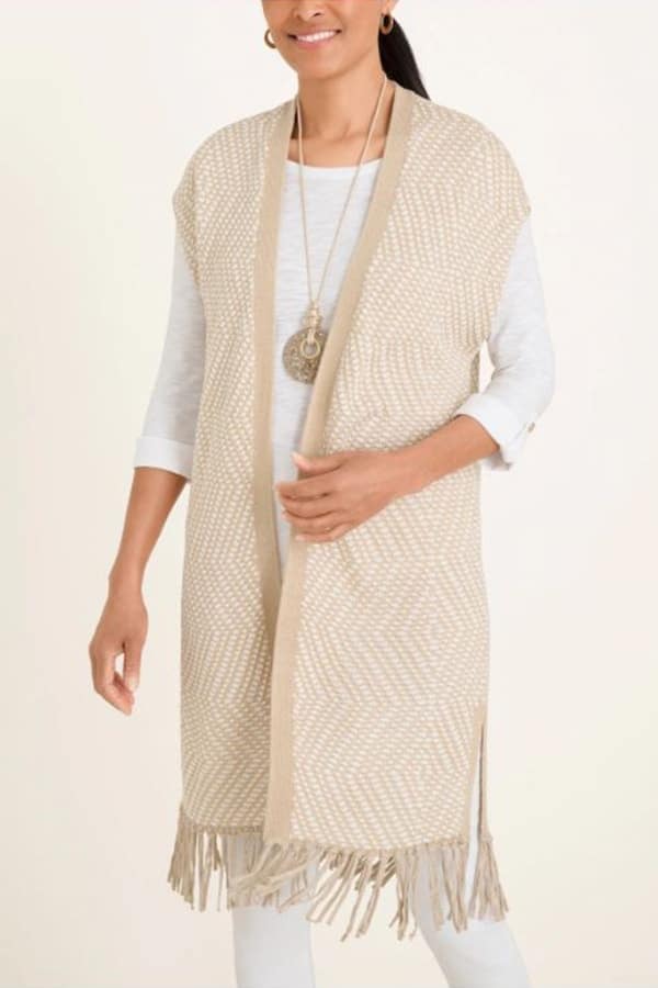 Fringed sweater vest 