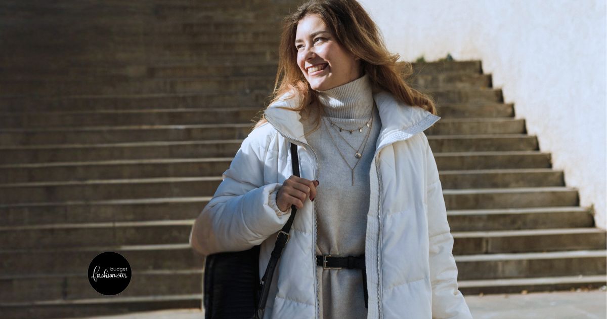 Woman in winter outfit outdoors.