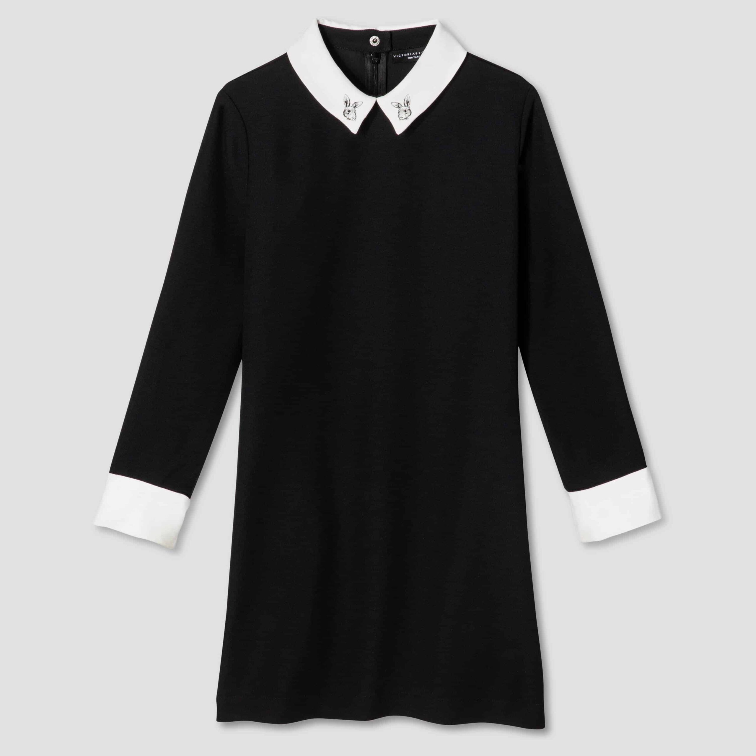 victoria beckham collection - black and white collared girls dress
