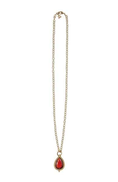 Necklace with red stone pendant 