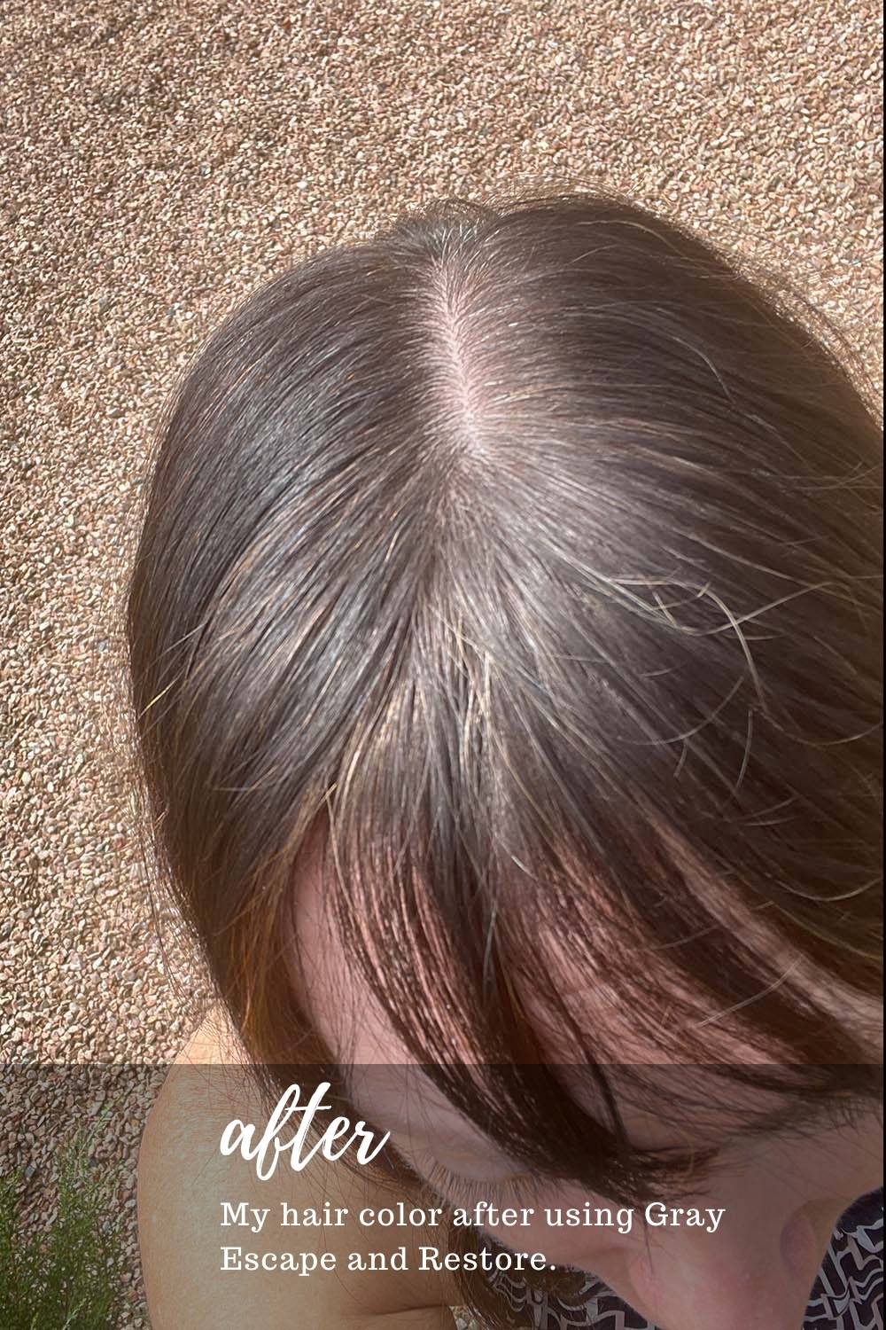 Get rid of gray hair without dye? Here are 2 solutions I tried (with before & after pics) 2 Close up of hair roots, after the strategies I used to get rid of gray hair.