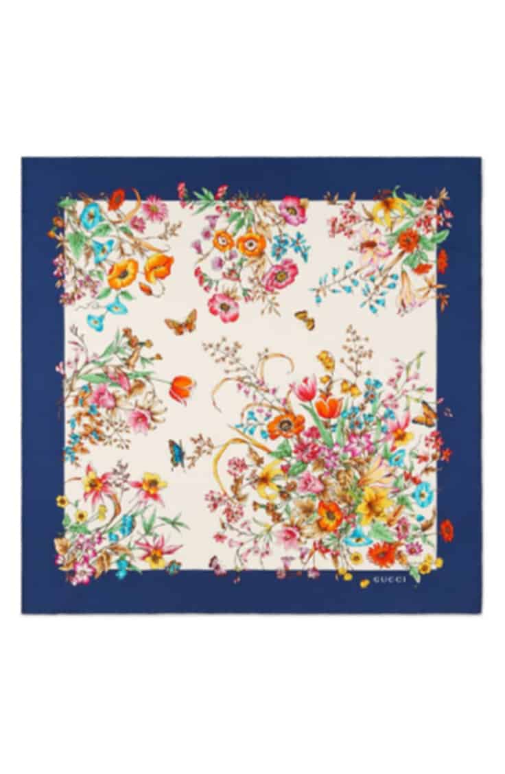 Colorful floral scarf by Gucci