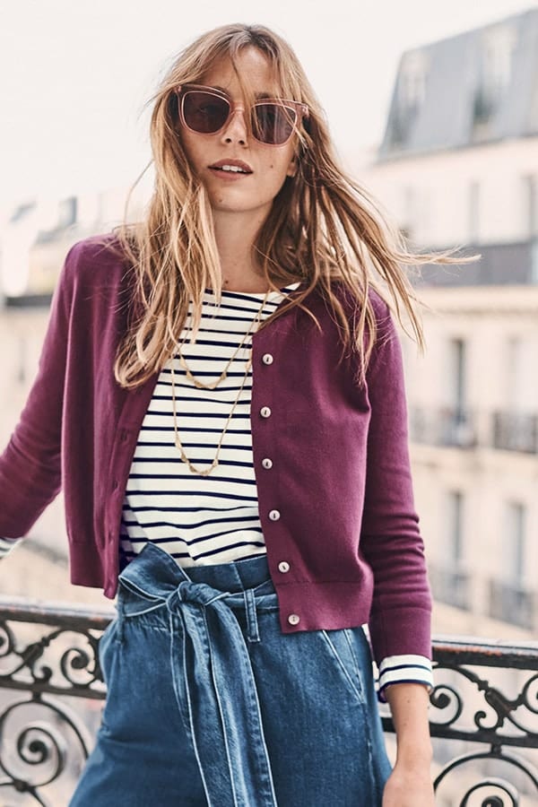 Maroon cropped cardigan 
