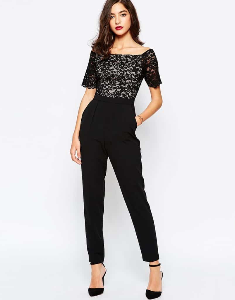 Warehouse Lace Shoulder Jumpsuit, $140, ASOS