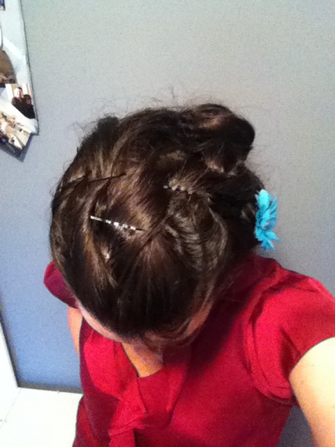 Pinned and curled updo
