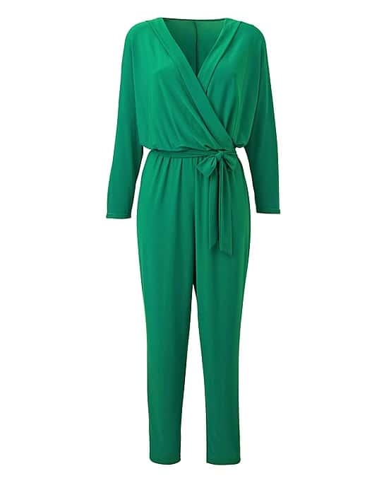 Gorgeous plus size dresses for wedding guests under $50 4 Green jumpsuit with tie at the waist