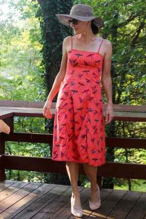 Colorful orange midi dress from Le Tote