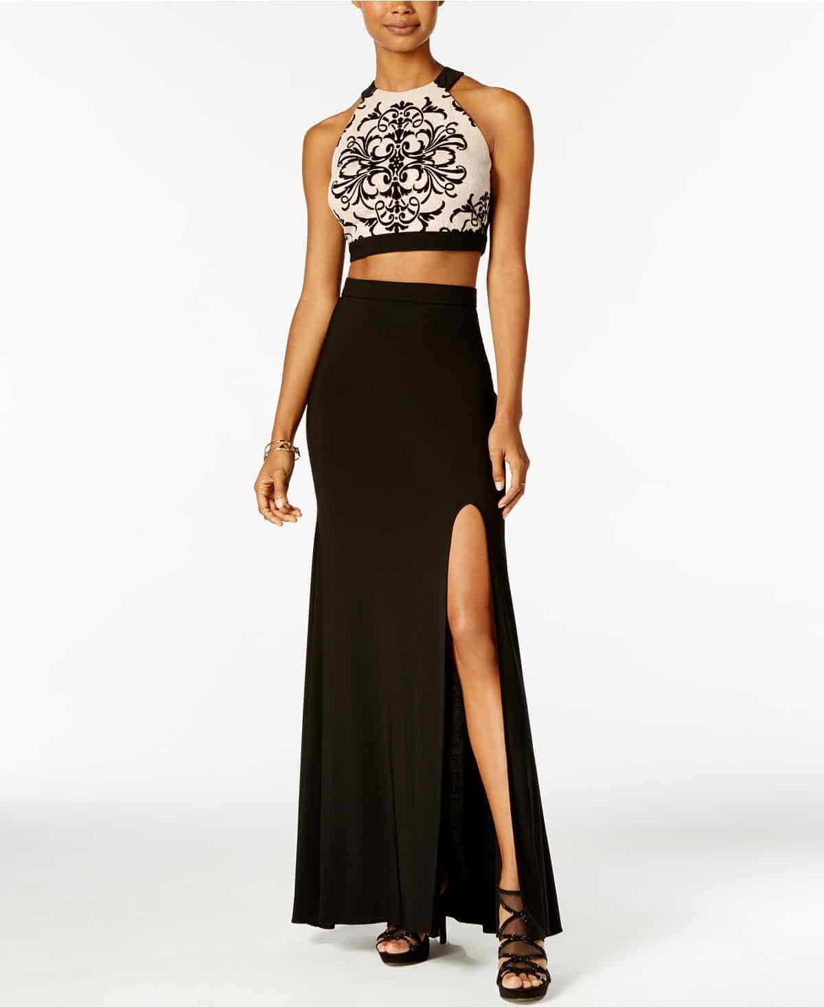 Prom trends: The two-piece prom dress 1 prom dress trends - the two-piece dress, a crop top and high-waited, full skirt