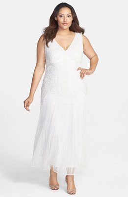3 places to find cheap plus size wedding dresses 1 Pisarro Nights Embellished V-Neck Long Dress