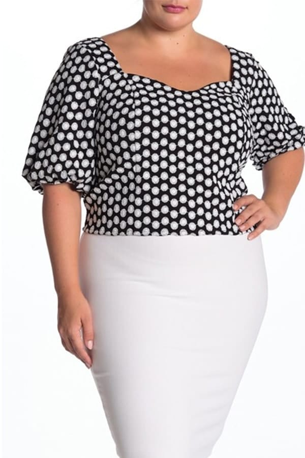 patterned top from Eloquii