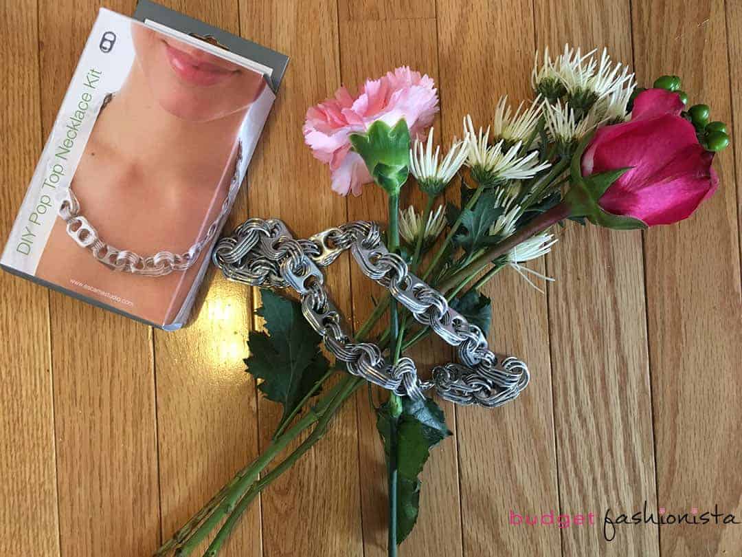 sustainable fashion - DIY necklace kit made from post-consumer pulltabs