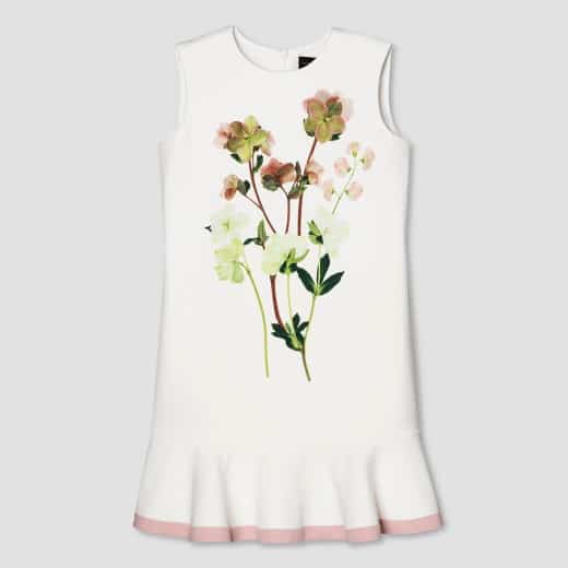 victoria beckham collection for target - girls while ruffle hem dress with flower detail