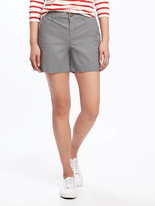 Khaki shorts for women over 50 who are comfortable with a shorter length.
