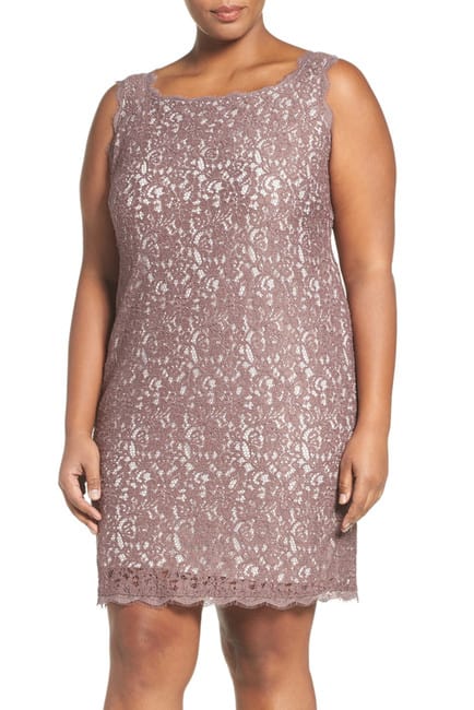 Gorgeous plus size dresses for wedding guests under $50 2 Model wearing plus-size, sleeveless lace dress