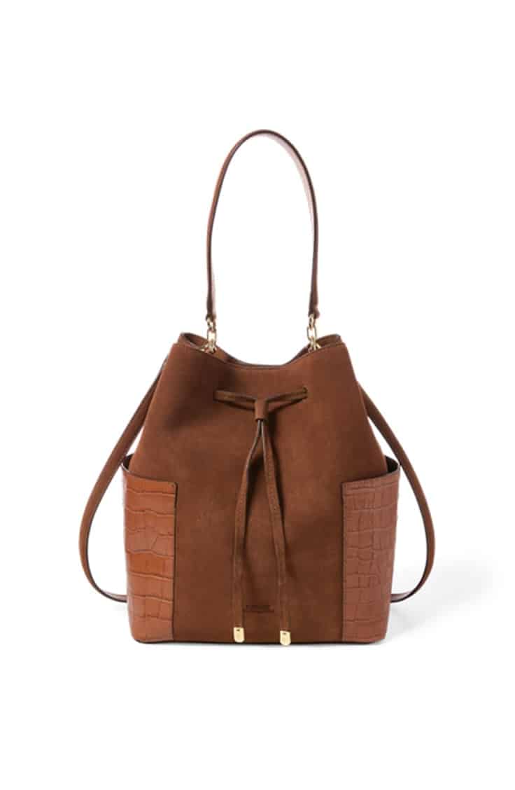 Brown suede bag by Lauren Ralph Lauren