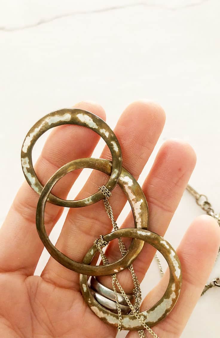 Tarnished silver necklace.