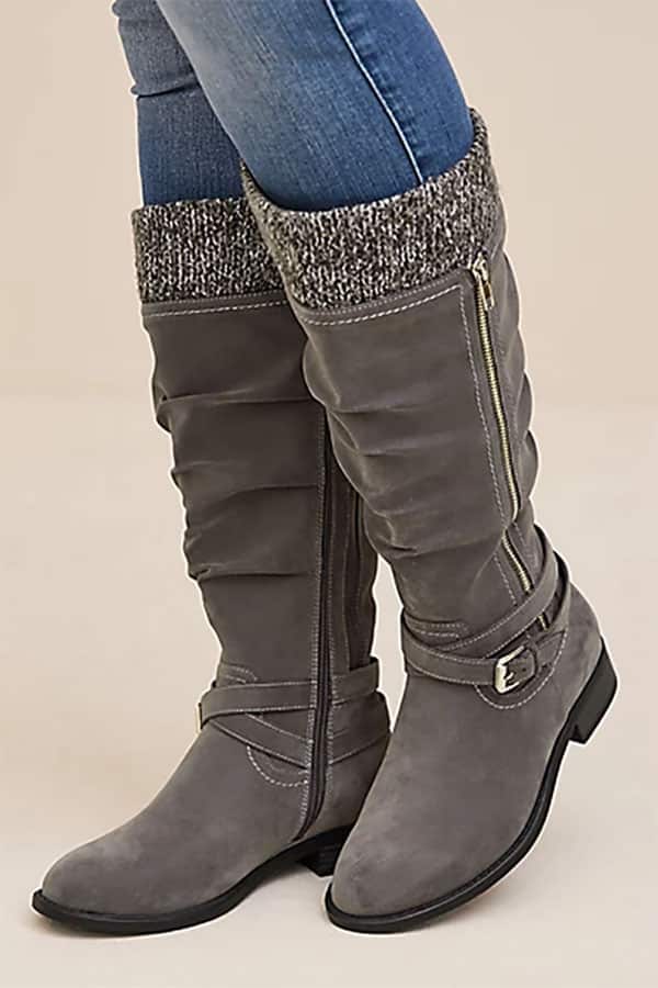 Wide-width sweater knee boots from Torrid.