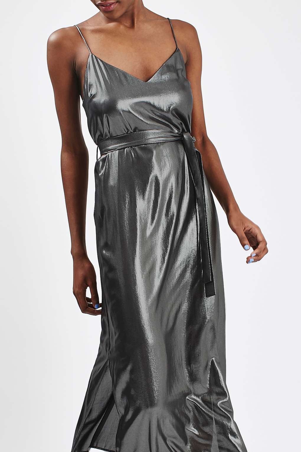 How to do prom fashion on the cheap 5 Long gray metallic dress