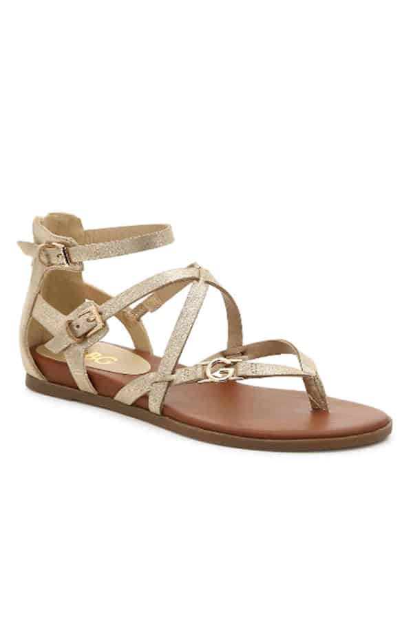 Metallic sandals to wear on a cruise