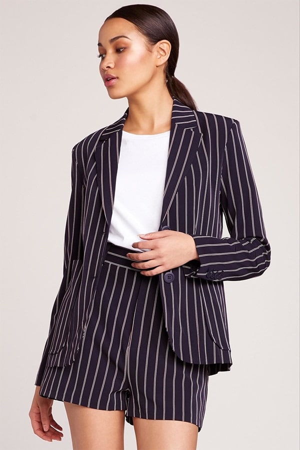Black shorts suit with white stripe