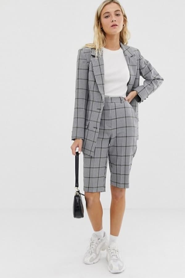 Checked women's short suit from ASOS