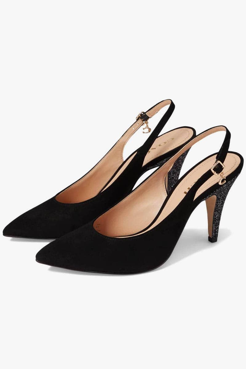 9 more stunning spring shoe trends to shop now 7 Sling back pumps with glitter heel.