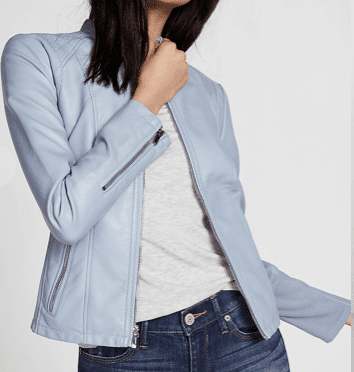 10 stunning ways to wear your open-toe booties 4 Blue moto jacket