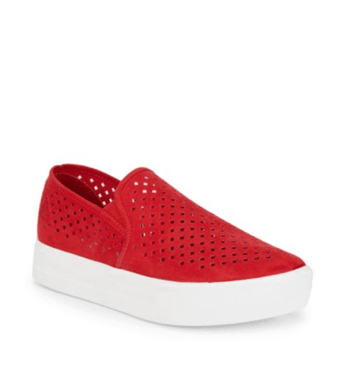 Orange cutout sneakers