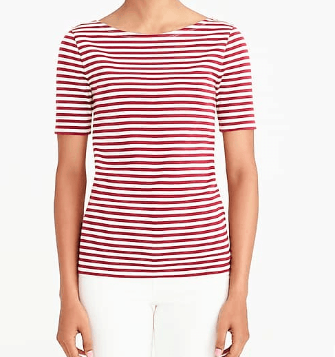 Red striped top from J Crew