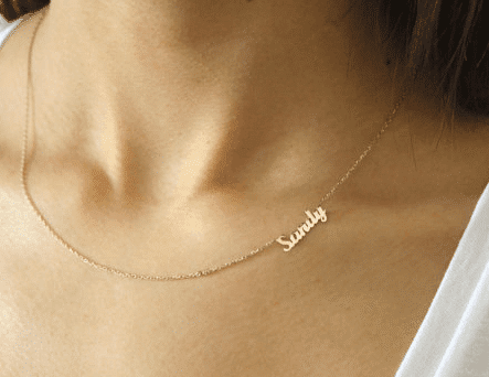 Necklace layering — the pieces to get you started 2 sideways nameplate necklace