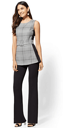 Plaid and black jumpsuit