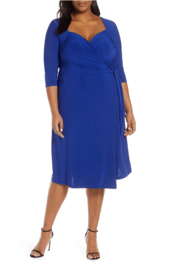 Cobalt blue wrap dress 