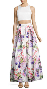 Prom trends: The two-piece prom dress 2 prom dress trends - the two piece prom dress in white and floral