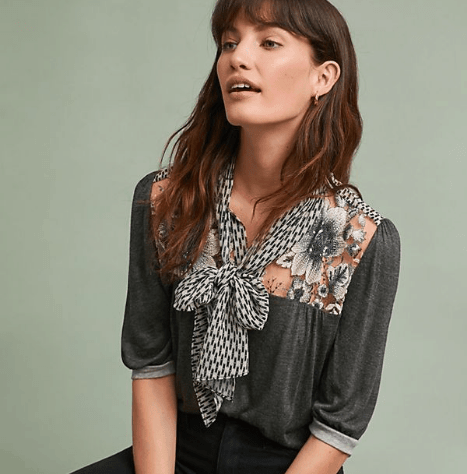Tie neck blouse